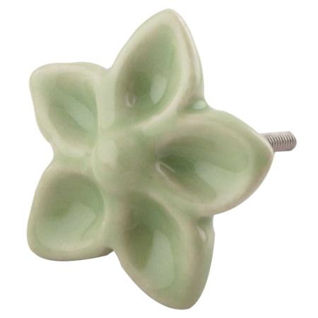 Pea Green Ceramic Flower Cabinet Knob Online